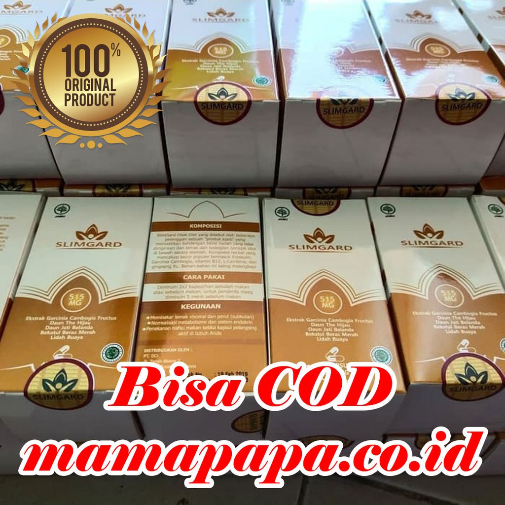 Jual Slimgard Asli Original Pelangsing Badan botol isi 40 Kapsul Merah ...