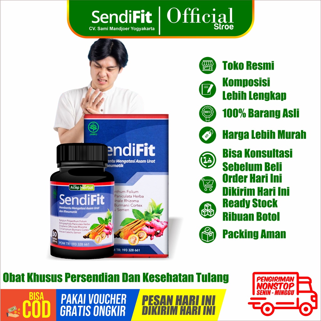 Jual SendiFit Kapsul Herbal Ekstrak Sambiloto Obat Khusus Persendian Dan Kesehatan Tulang 75 G