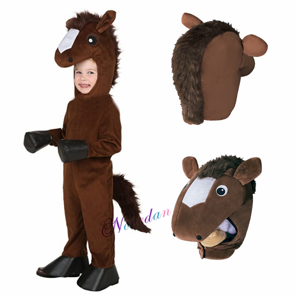 Jual PreOrder Kids Brown Horse Mask Costume Outfit Girls Boys Party