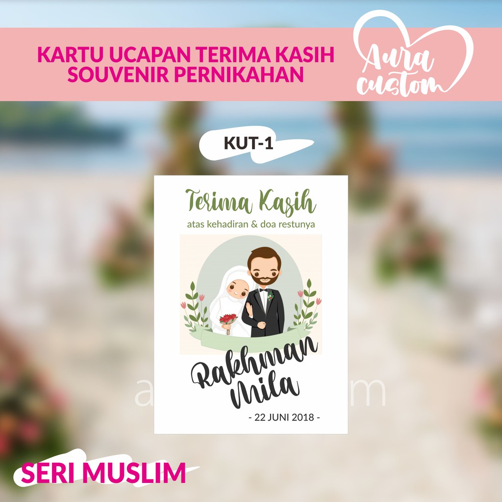 Jual Kartu Ucapan Terima Kasih Souvenir Pernikahan Kut Thanks Card Wedding Shopee Indonesia