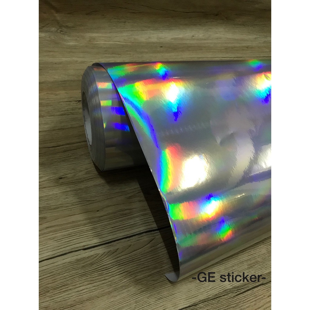 Jual STICKER LASER CHROME HOLOGRAPHIC HOLOGRAM LENTUR SILVER KROM ...