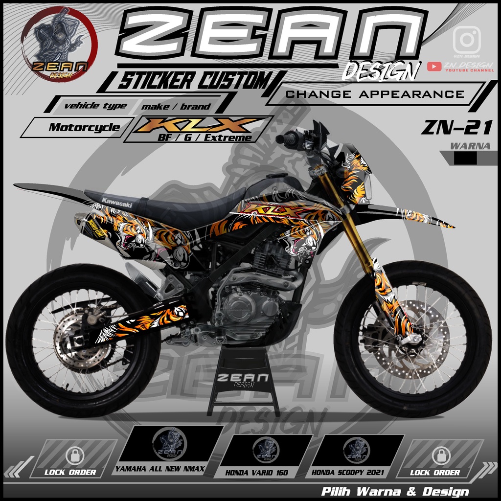 Jual (COD) Decal Sticker Motor Cross KLX 150 BF Fullbody - Dekal Stiker ...