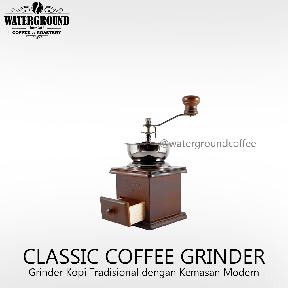 Jual Grinder Kopi Manual Kayu Classic Penggiling Coffee Shopee Indonesia