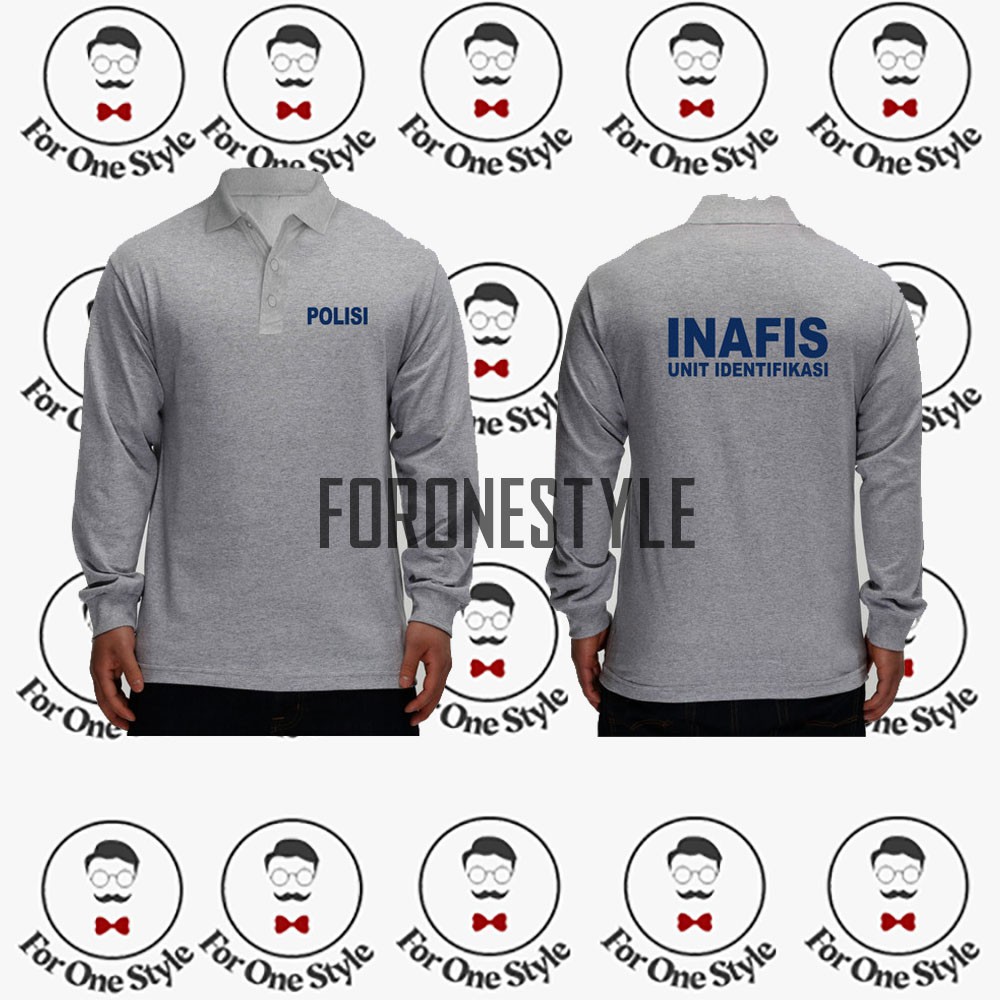 Jual T Shirt Kaos Tim Inafis Unit Identifikasi Lengan Panjang Berkerah