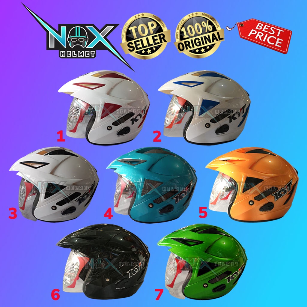 Jual Helm KYT Scorpion King R Solid/Polos Halfface (Ongkir 2kg