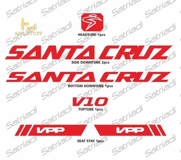 Jual Stiker Frame Sticker Decal Sepeda Santa Cruz V10 Downhill Mountain ...