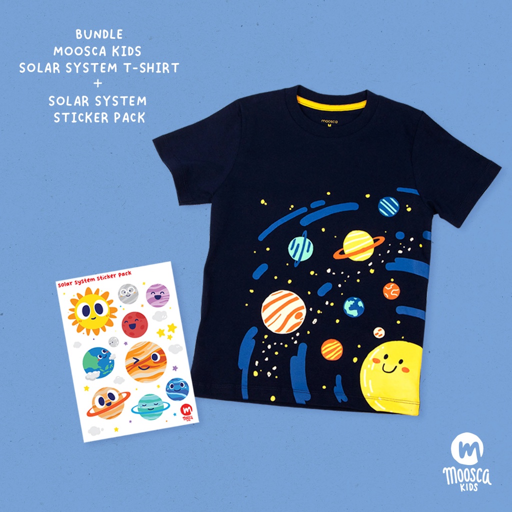Jual Bundle - Kaos Anak Moosca Kids Solar System & Sticker Pack ...