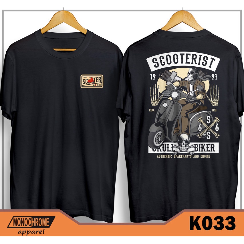 K033 Kaos Baju Vespa Scooter Scooterist Distro Pria