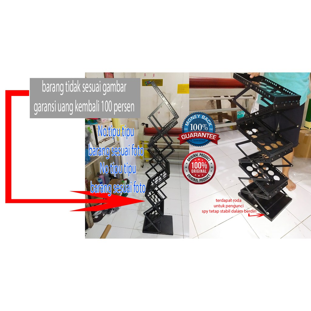 Jual rak brosur besi hitam 7 susun | Shopee Indonesia