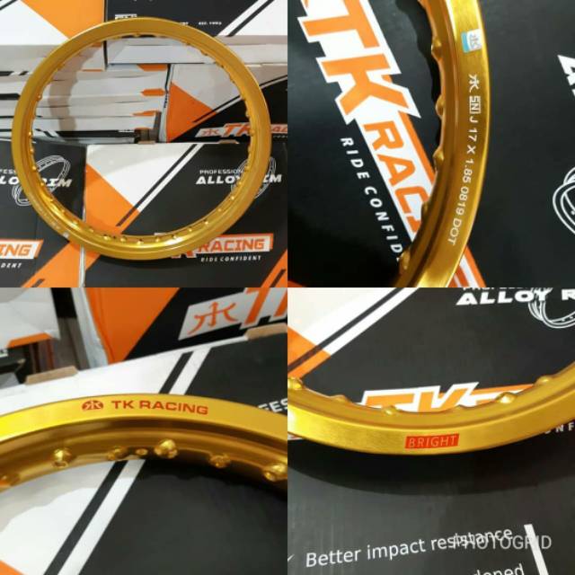 Jual VELG TK RACING BRIGHT GOLD UK 17x140/185/215/250/ | Shopee Indonesia