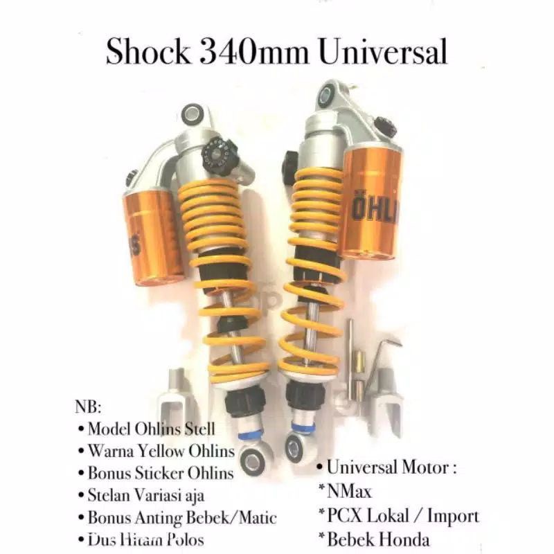 Jual Shockbreaker Shock Tabung ohlins nmax PCX 340mm RXKing ADV Supra