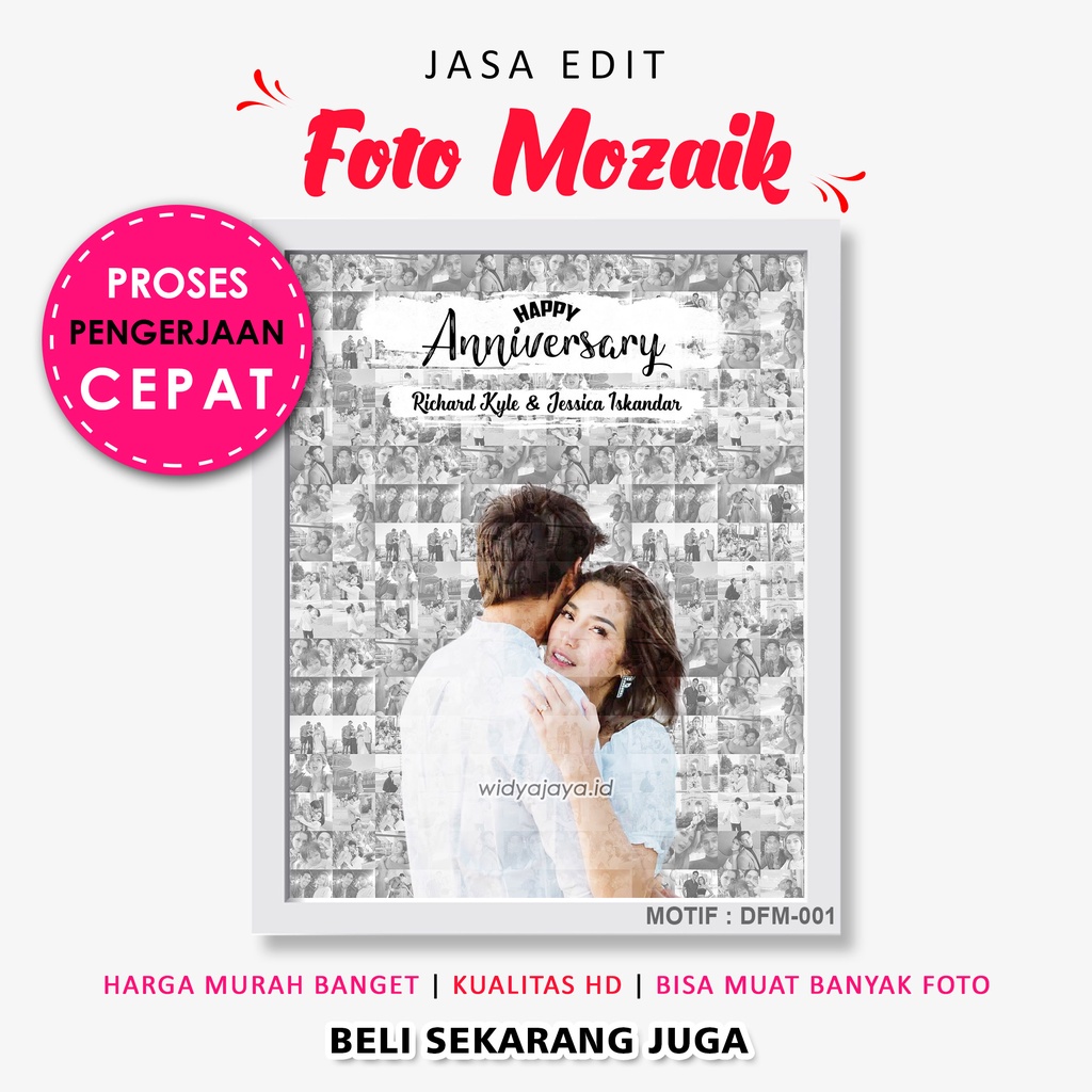 Jual Edit Foto Mozaik dengan Frame Block Poster ukuran 12R dll. -  Multicolor di Seller AJ_store - Karanganyar, Kota Bandung