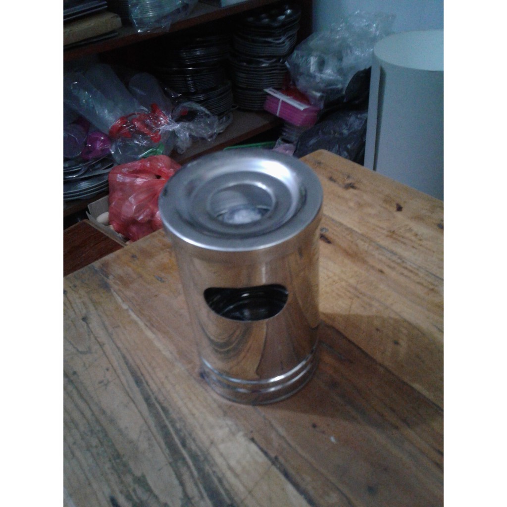 Jual Asbak Rokok Stainless Tong Sampah Miniatur Tempat Sampah Mini Unik ...