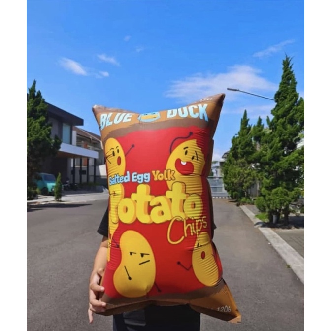 Jual Salted Egg Yolk Potato Chip Blue Duck Big Super Big Besar / Salted ...