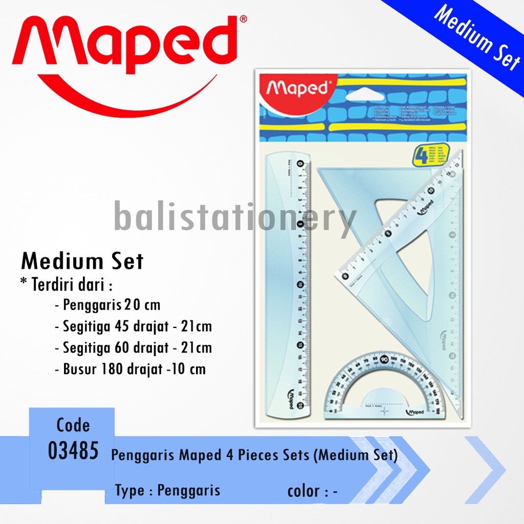 Jual Penggaris Maped Pieces Sets Medium Set Shopee Indonesia