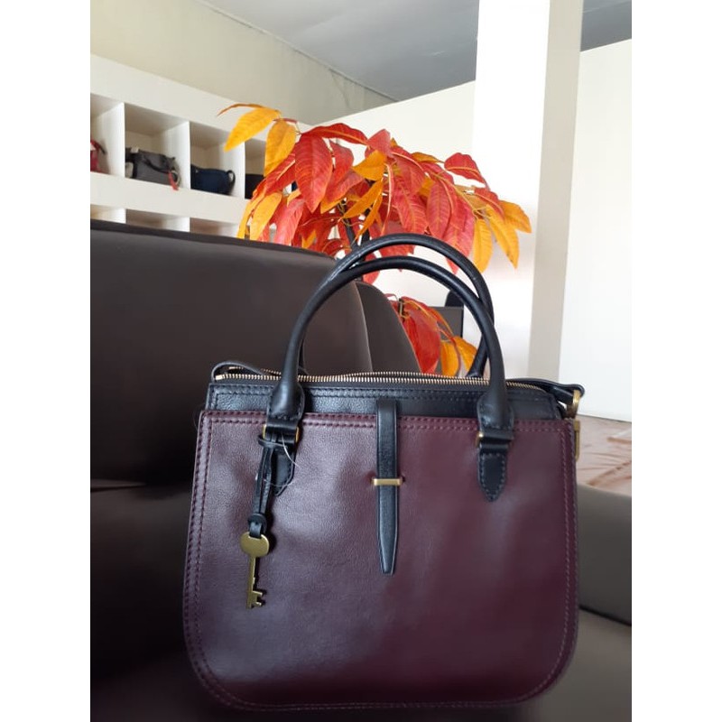 Fossil ryder satchel fig sale