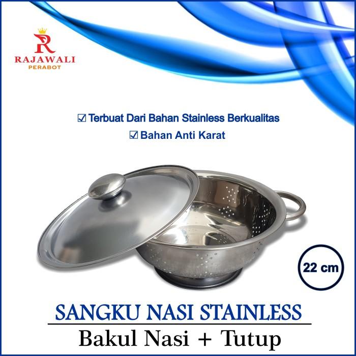 Jual Sangku Tempat Nasi Stainless Tutup Deep Collander Stainless