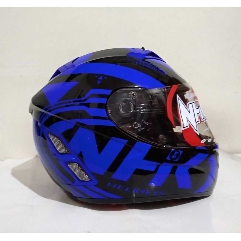 Jual HELM NHK TERMINATOR ROAD BLACK BLUE DOUBLE VISOR | Shopee Indonesia
