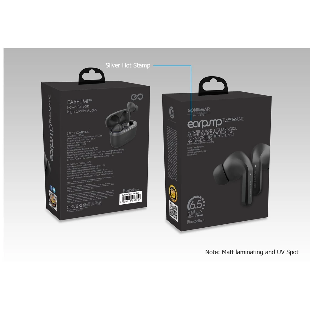 Earphone Bluetooth TWS ANC Sonicgear TWS 12 | 32 Hour Play Time | Powerful Bass