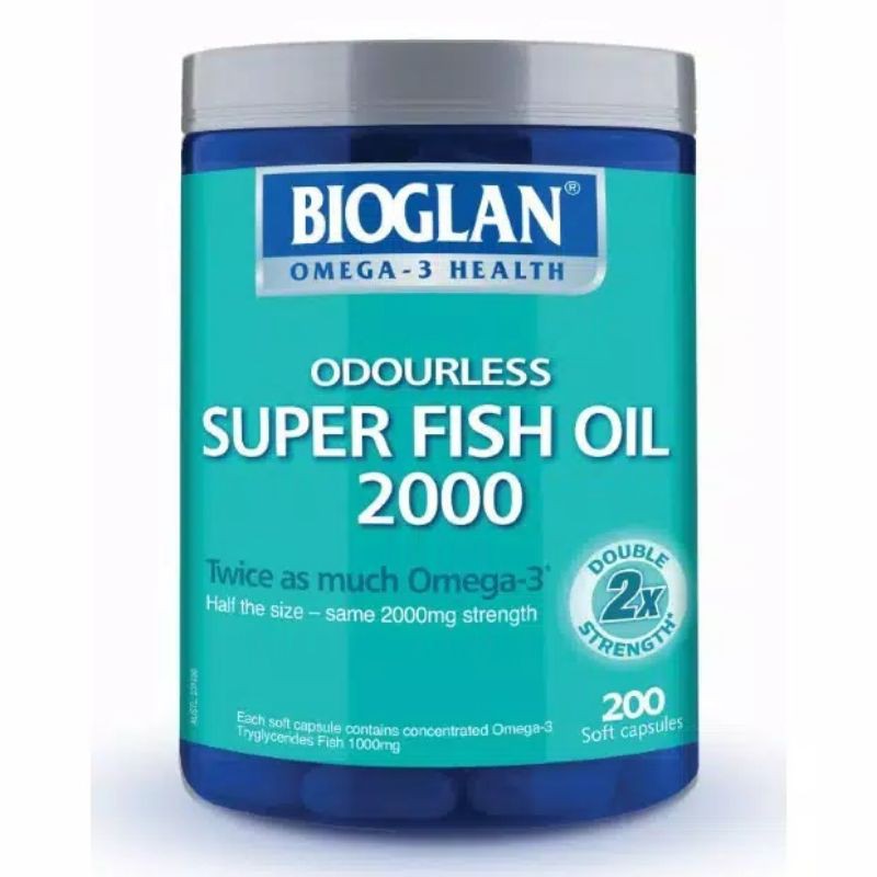 Jual Bioglan Odourless Super Fish Oil 2000 mg 200 Soft Capsules Shopee Indonesia