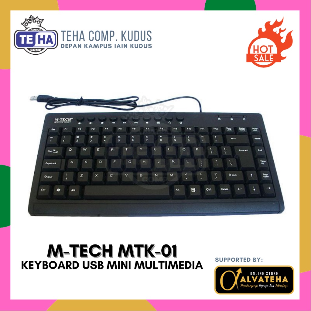 Jual Keyboard USB Mini Multimedia Plus Tombol FN Key Laptop Komputer PC ...