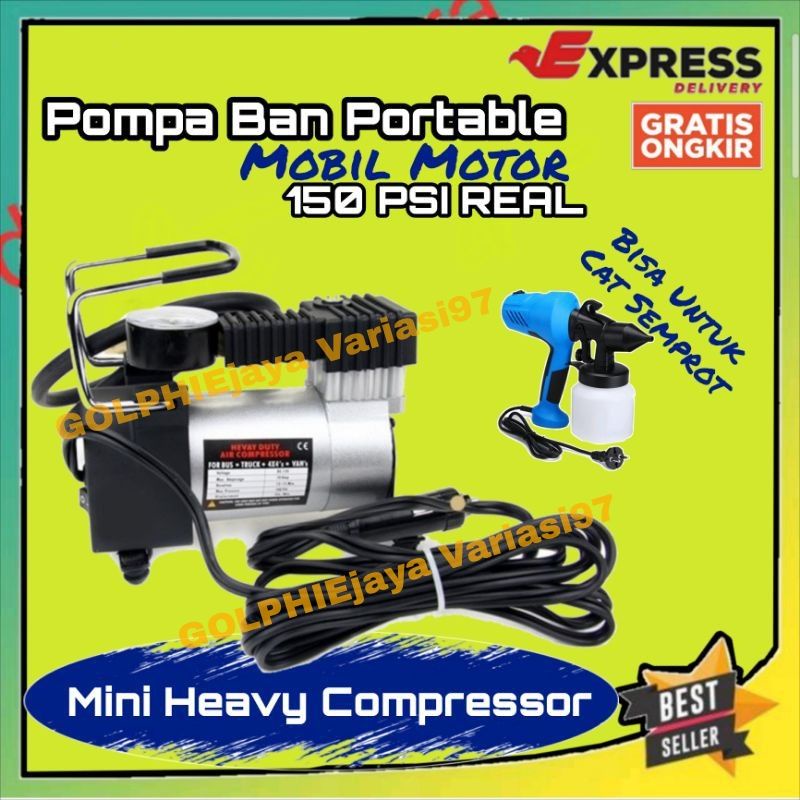 Jual Kompresor Pompa Angin Ban Mobil Portable Heavy Duty Air Compressor ...