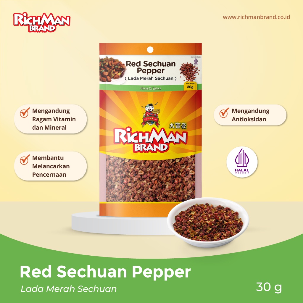 Jual RichMan Brand Red Sechuan Pepper (Lada Merah Sechuan) 30 gr ...