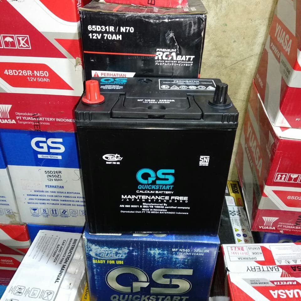 Jual Aki Accu Kering QS MF Kering 32B20R NS40 12V 32AH (32 Amper