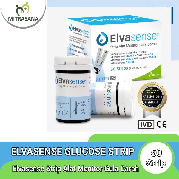 Jual Elvasense Strip Alat Monitor Gula Darah 50 Strip Shopee Indonesia