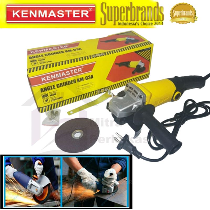 Jual Kenmaster Mesin Gerinda Tangan 4 Inch / Angle Grinder 400 watt ...