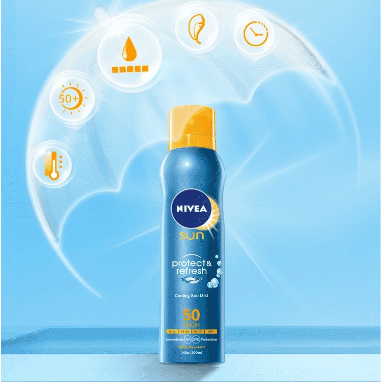 Jual Nivea Sun Protect And Refresh Cooling Sun Mist 50 High 200ml Shopee Indonesia 6770