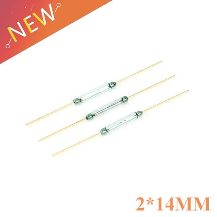 Jual Blue Reed Switch pipe magnetic control 2*14 mm NO Normally Open ...