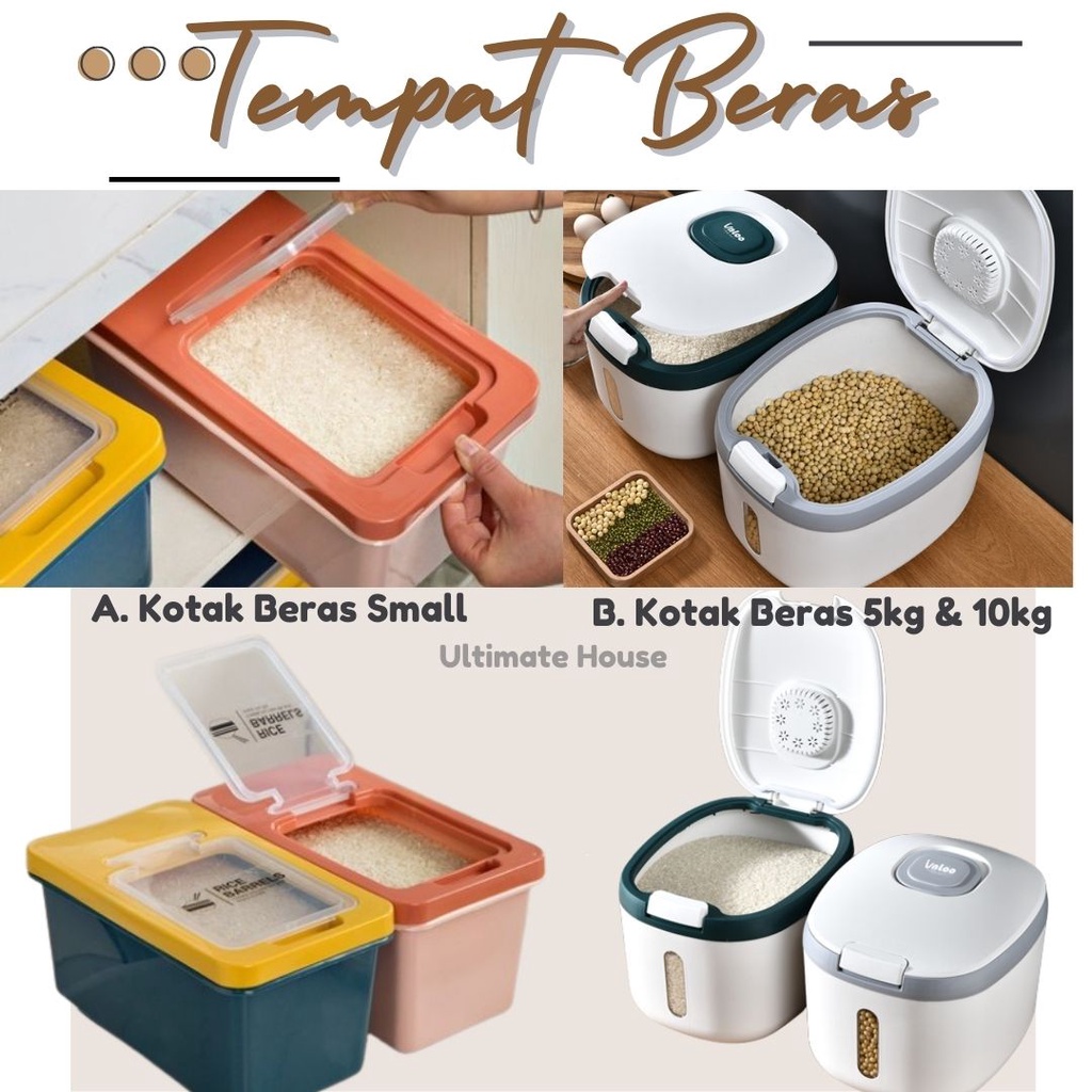 Jual Rice Box Tempat Beras Kotak Penyimpanan Beras Tepung Box Serbaguna ...