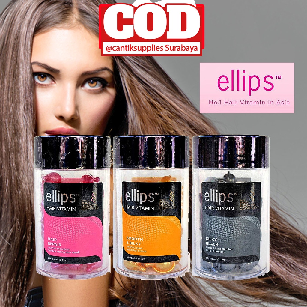 Jual ELLIPS HAIR VITAMIN PRO KERATIN COMPLEX 50 CAPS / VITAMIN RAMBUT ...