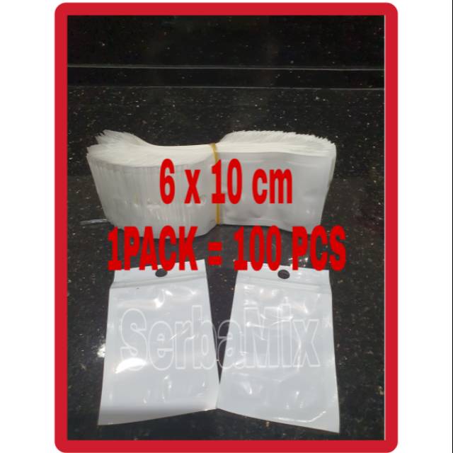 Jual Plastik Ziplock Plastik Klip Aksesoris Putih Susu 6x10 Cm Isi