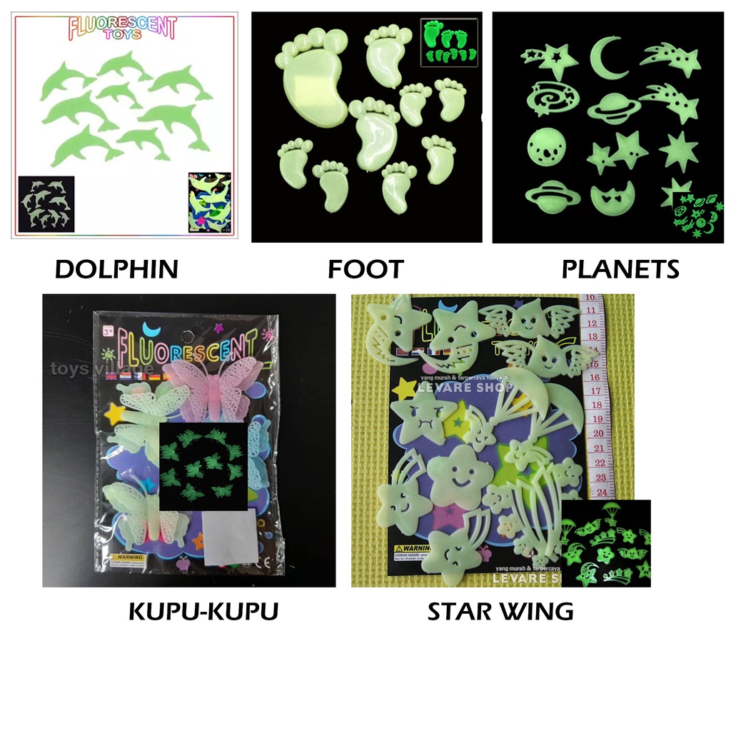 Jual METH STICKER FOSFOR GLOW IN THE DARK LUMBA STAR KAKI FOOT KUPU ...