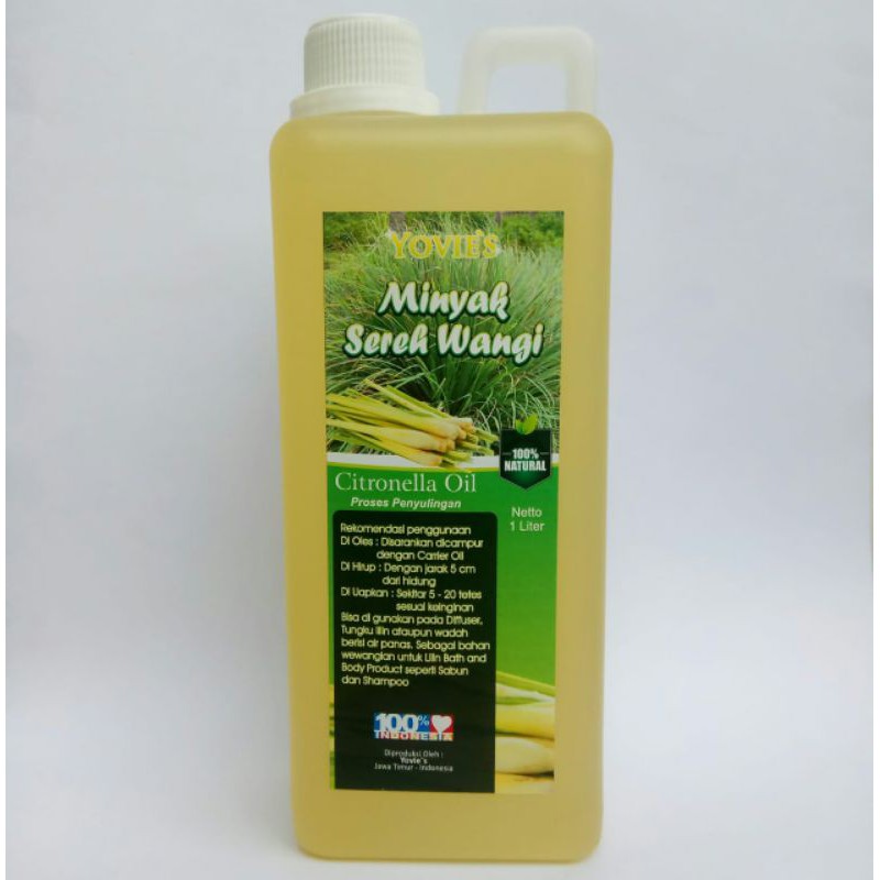 Jual Citronella Oil - Minyak Sereh Wangi Murni Natural Kemasan 1 Liter ...