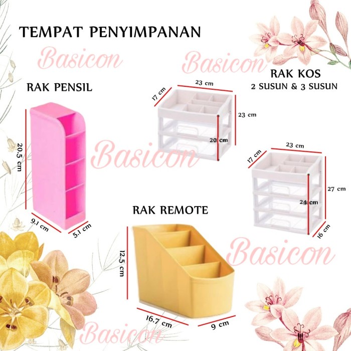 Jual Rak Mini 4 Sekat Tempat Penyimpanan Alat Tulis Rak Rak Kos