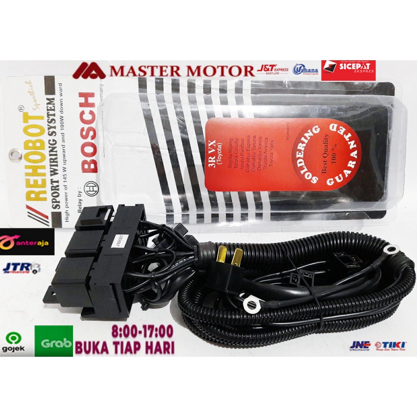 Jual Kabel Set + 3 Relay Headlamp Bosch H4 D4 12V 30A Kabel Lampu