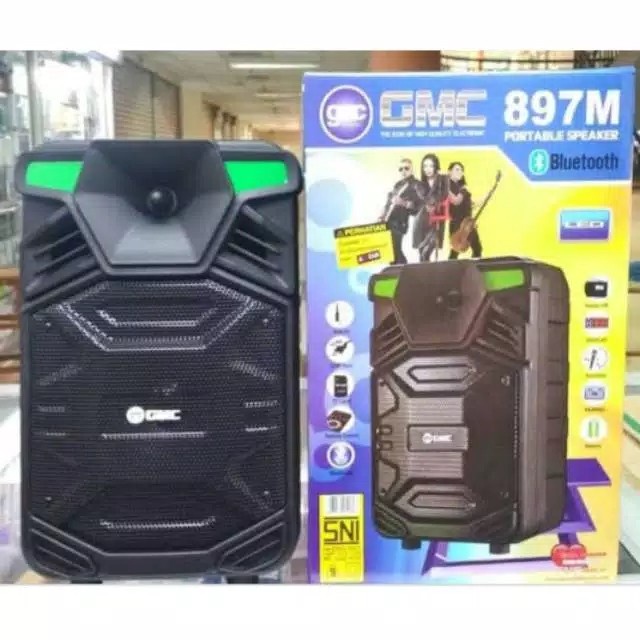 Jual Speaker Bluetooth Karaoke GMC 897M Plus Mic 8 Inch / Speaker ...