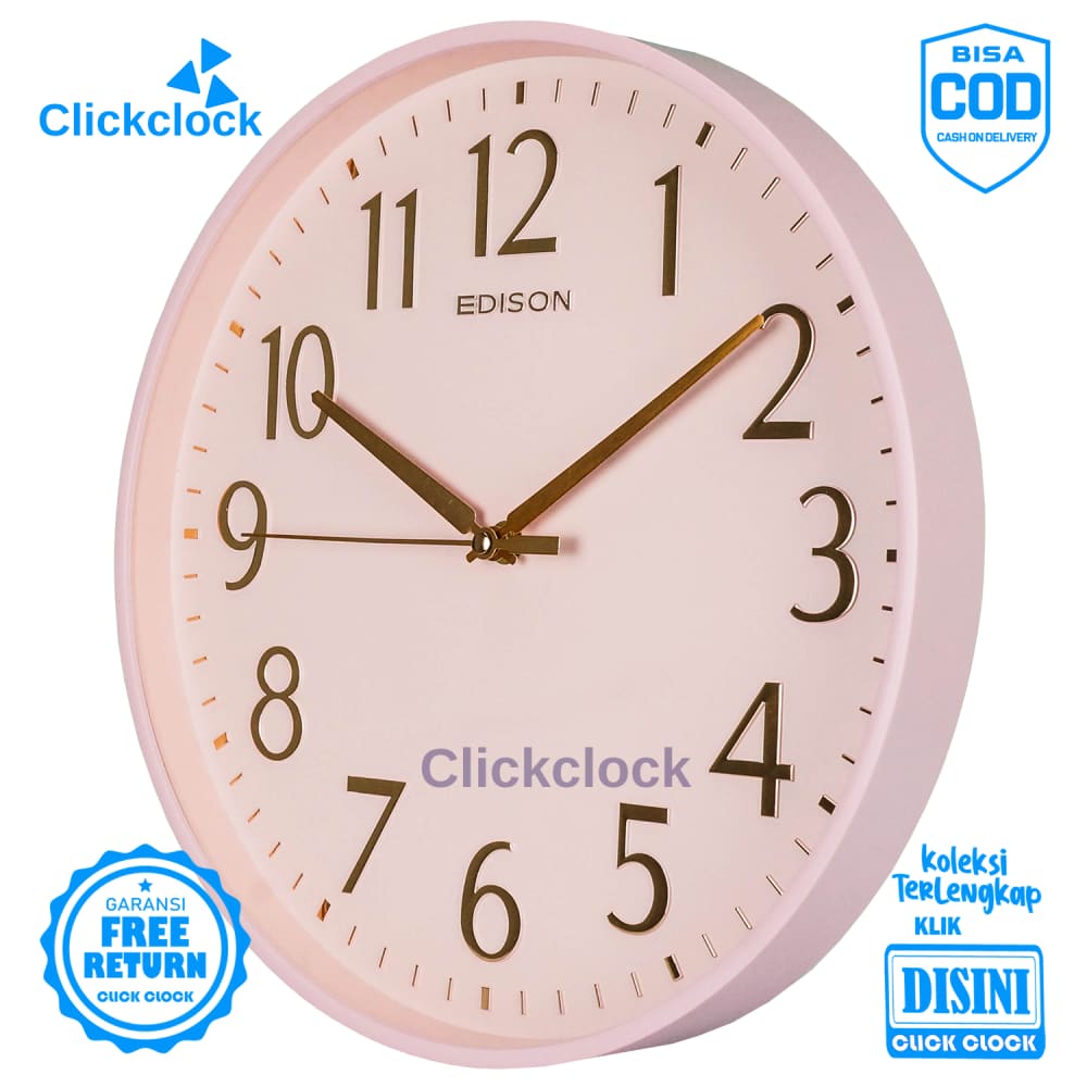 Jual Jam Dinding Analog Minimalis Salem Edison EDW320-T38 Besar Hiasan ...