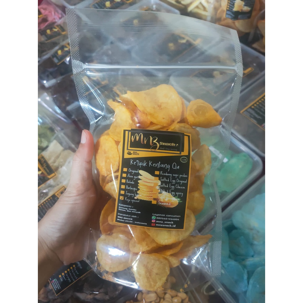 Jual MNZSNACK Keripik Kentang Original 500gr kripik kentang asin kering ...