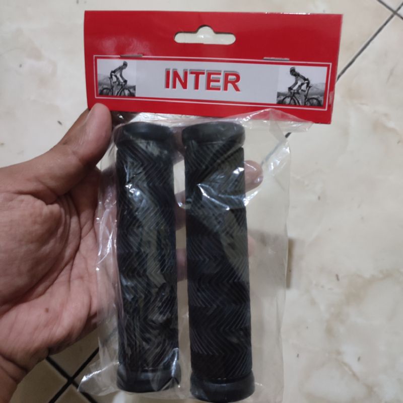 Jual HANDGRIP INTER MOTIF ZIG ZAG BAHAN KARET HANDLE GRIP SEPEDA MTB ...