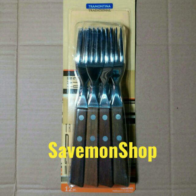 Jual Pisau Steak Tramontina Set Original Brazil Pisau Garpu Steak Gagang Kayu Tajam Murah