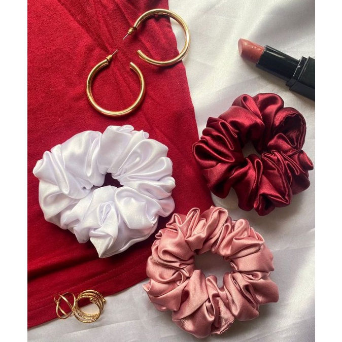 Jual Scrunchie Ikat Rambut Satin Glossy Shopee Indonesia 