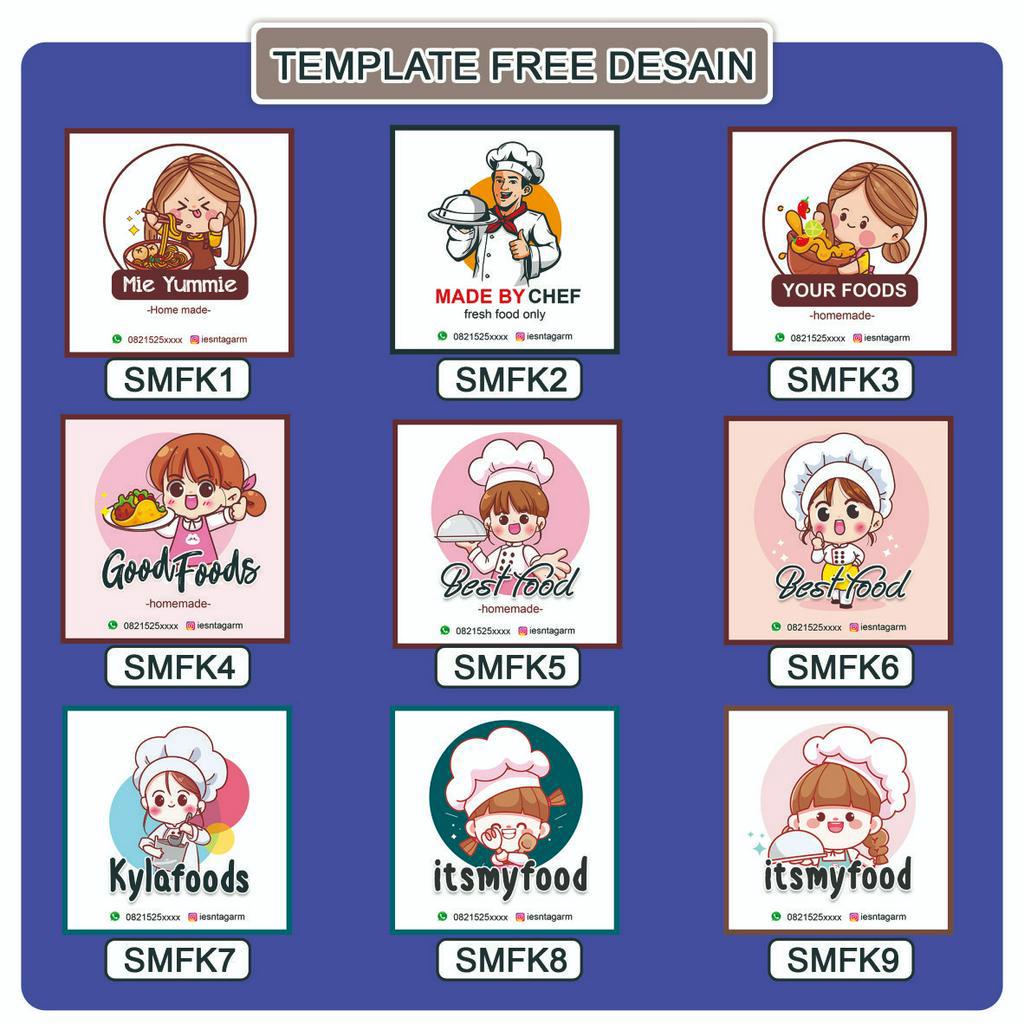 Jual Stiker Label Makanan Bentuk Kotak Sticker Custom Kemasan Toples ...