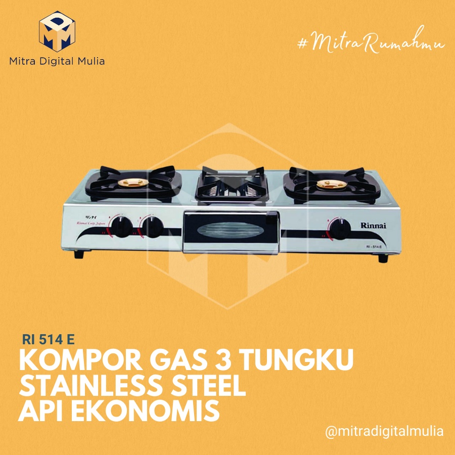 Jual Rinnai RI 514 E Kompor Gas Grill Series Stainless | Shopee Indonesia