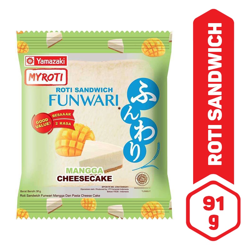 Jual MYROTI Sandwich Funwari Mangga Cheesecake 91 G | Shopee Indonesia