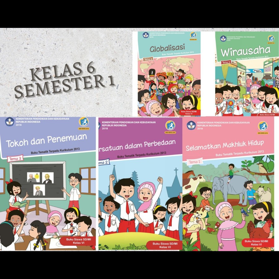 Jual Buku Paket Tematik Sd Kelas 6 Tema 1 2 3 4 5 Shopee Indonesia 0050