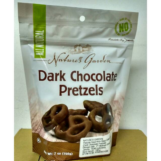 Jual Natures Garden Dark Chocolate Pretzels Cookies Biskuit Pretzels